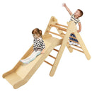 Wooden Triangle Climber with Slide Ramp – Natural