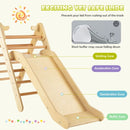 Wooden Triangle Climber with Slide Ramp – Natural