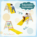 Wooden Triangle Climbing Ladder with Reversible Ramp – Multicolour