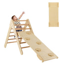 Wooden Triangle Climbing Ladder with Reversible Ramp – Natural