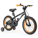 Kids Sport Bike with Adjustable Saddle and Training Wheels – Black / 16 inches