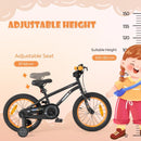 Kids Sport Bike with Adjustable Saddle and Training Wheels – Black / 16 inches