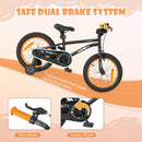 Kids Sport Bike with Adjustable Saddle and Training Wheels – Black / 16 inches