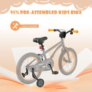 Kids Sport Bike with Adjustable Saddle and Training Wheels – Black / 16 inches