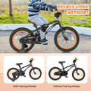 Kids Sport Bike with Adjustable Saddle and Training Wheels – Black / 16 inches