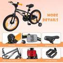 Kids Sport Bike with Adjustable Saddle and Training Wheels – Black / 16 inches