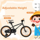 Kids Sport Bike with Adjustable Saddle and Training Wheels – Black / 18 inches