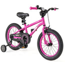 Kids Sport Bike with Adjustable Saddle and Training Wheels – Pink / 16 inches