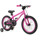 Kids Sport Bike with Adjustable Saddle and Training Wheels – Pink / 18 inches