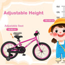 Kids Sport Bike with Adjustable Saddle and Training Wheels – Pink / 18 inches