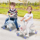 2-in-1 Toddler Push Car with Light-Up Wheels – Pink
