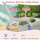 2-in-1 Toddler Push Car with Light-Up Wheels – Pink