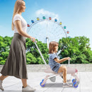 2-in-1 Toddler Push Car with Light-Up Wheels – Pink