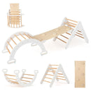 Wooden Triangle Climber, Arch and Reversible Ramp Set – White