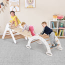 Wooden Triangle Climber, Arch and Reversible Ramp Set – White