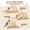 Wooden Triangle Climbing Set with Arch Cushion – Natural