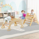 Wooden Triangle Climber, Arch and Reversible Ramp Set – Natural