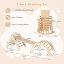 Wooden Triangle Climber, Arch and Reversible Ramp Set – Natural