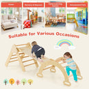 Wooden Triangle Climber, Arch and Reversible Ramp Set – Natural