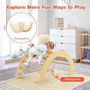Wooden Triangle Climber, Arch and Reversible Ramp Set – Natural