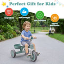 Convertible Kids Tricycle with Removable Pedals – Green