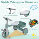 Convertible Kids Tricycle with Removable Pedals – Green