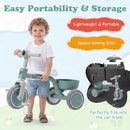 Convertible Kids Tricycle with Removable Pedals – Green