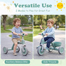 Convertible Kids Tricycle with Removable Pedals – Green