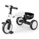 Convertible Kids Tricycle with Removable Pedals – White