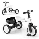 Convertible Kids Tricycle with Removable Pedals – White