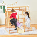 Wooden Indoor Jungle Gym with Monkey Bars and Swing – Natural