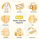 Wooden Indoor Jungle Gym with Monkey Bars and Swing – Natural