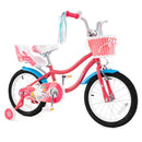 Pink Kids Bike with Doll Seat and Training Wheels – Pink / 16 inches