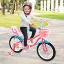 Pink Kids Bike with Doll Seat and Training Wheels – Pink / 16 inches