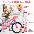 Pink Kids Bike with Doll Seat and Training Wheels – Pink / 16 inches