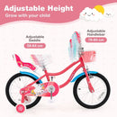 Pink Kids Bike with Doll Seat and Training Wheels – Pink / 16 inches