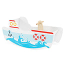 Wooden Nautical Rocking Boat for Toddlers – Multicolour