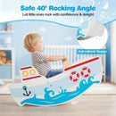 Wooden Nautical Rocking Boat for Toddlers – Multicolour