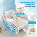 Wooden Nautical Rocking Boat for Toddlers – Multicolour