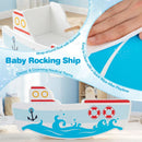 Wooden Nautical Rocking Boat for Toddlers – Multicolour