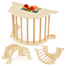 90cm Wooden Climbing Arch and Sensory Table – Natural
