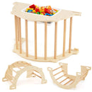 80cm Wooden Climbing Arch and Sensory Table – Natural