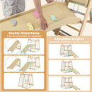 Wooden Indoor Jungle Gym with Extended Slide and Swing – Colourful