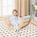 Wooden Climbing Arch with Cushion and Storage Bin – Colourful