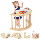 Wooden Climbing Arch with Cushion and Storage Bin – Natural