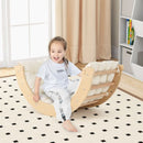 Wooden Climbing Arch with Cushion and Storage Bin – Natural