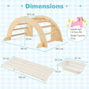 Wooden Climbing Arch with Cushion and Storage Bin – Natural