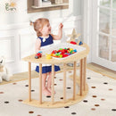 Wooden Climbing Arch with Cushion and Storage Bin – Natural