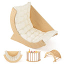 Wooden Climbing Arch Rocker with Cushion Mat – Beige