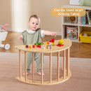 Wooden Climbing Arch Rocker with Cushion Mat – Beige